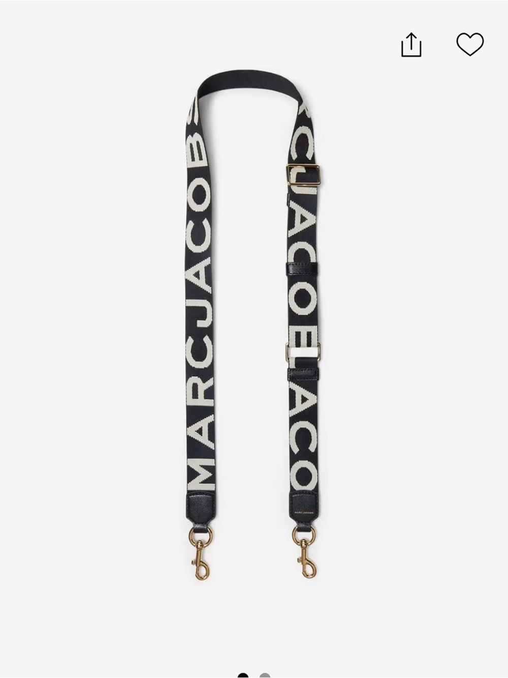 Marc Jacobs Black and White Logo Webbing Strap NWOT